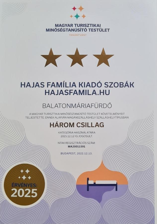 Hajas Familia Kiado Szobak Balatonmáriafürdő Exteriör bild